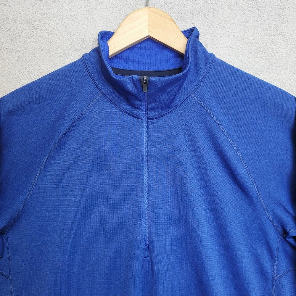 Patagonia Pullover Mens Medium Blue Capilene Midweight Baselayer Zip Polartec - Picture 2 of 11